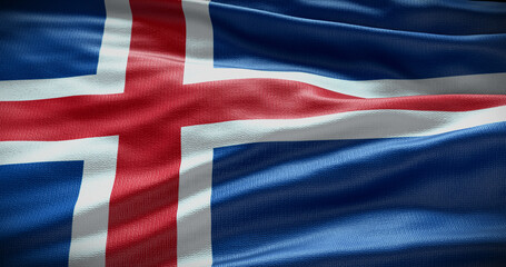 Fototapeta Iceland national flag background illustration. Symbol of country obraz