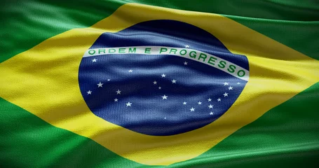 Fotobehang Brazil national flag background illustration. Symbol of country © Postmodern Studio
