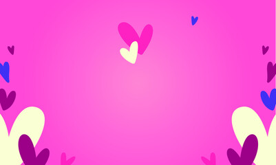 Lovely romantic background with hearts