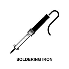 Electric soldering iron icon isolated on white background vector illustration.