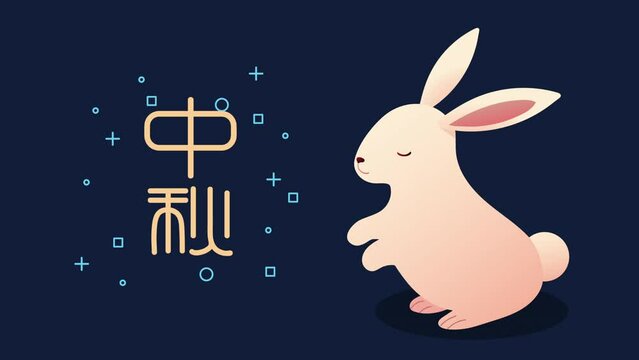 mid autumn festival chinese lettering animation