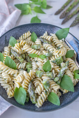 spring pasta with asparagus and wild garlic
