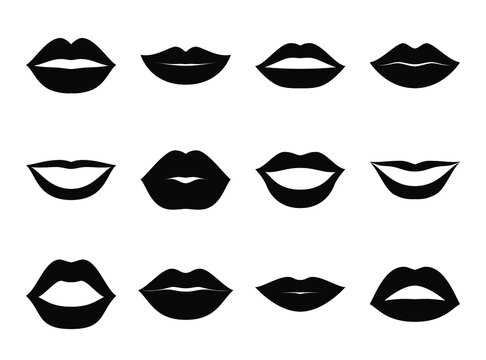 Lips vector illustratiron isolated on white background.