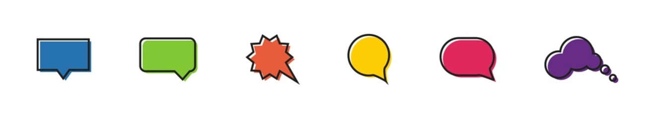 Speech bubble icon set. Talk bubble. Cloud speech bubble collection. Vector illustration.