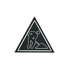 Work Sign Icon Silhouette Illustration. Construction Vector Graphic Pictogram Symbol Clip Art. Doodle Sketch Black Sign.