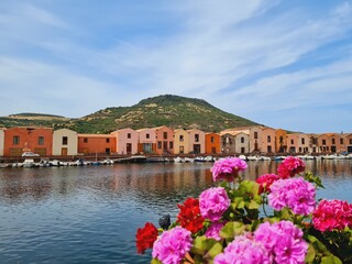 ancient and colorful tanneries on the Temo river in the city of Bosa in Sardinia