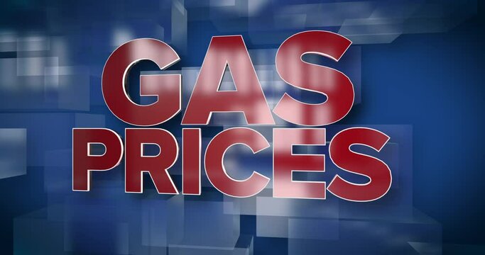 A red and blue dynamic 3D Gas Prices background title page animation.  	