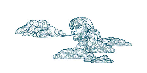 Wind. The weather gods blow on the clouds and create wind whirlwinds.