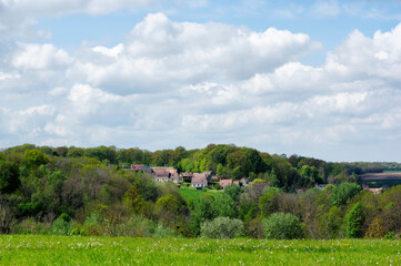 Fototapeta na wymiar Village in the Hills of the Normandy region