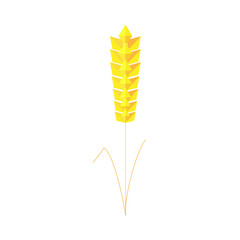 Stylized ear of wheat on a white background.