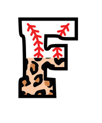 baseball Font SVG png, half leopard baseball font letters alphabet and numbers svg png, Stitched Letters and Numbers, Gridiron Alphabet SVG
