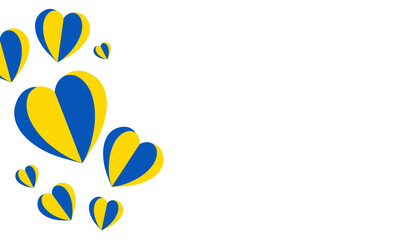 Ukraine flag heart isolated on white background for banner , website head etc.