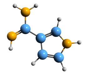 3D image of Brunfelsamidine skeletal formula - molecular chemical structure of poisonous pyrrolidine  isolated on white background
