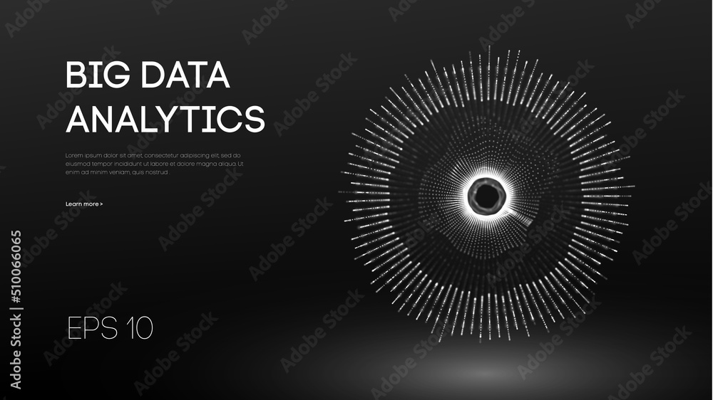 Poster big data visualization. background 3d. big data connection background. cyber technology ai tech wire