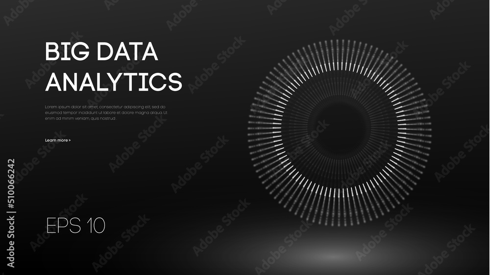 Poster big data visualization. background 3d. big data connection background. cyber technology ai tech wire