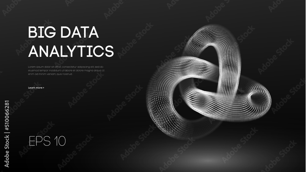 Poster artificial intelligence analytics. data technology science concept. network analysis sphere abstract