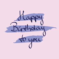 Handwritten Happy Birthday Lettering, Birthday Card, Premium Vector