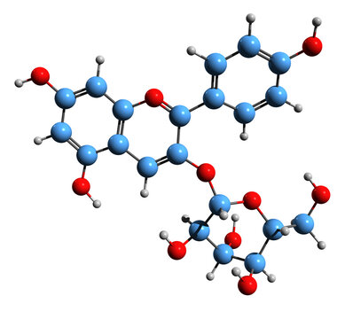 3D image of Callistephin skeletal formula - molecular chemical structure of  anthocyanin isolated on white background
