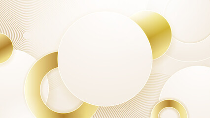 Abstract soft golden circle lines background
