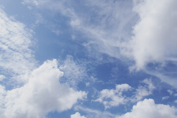 Abstract image of sky and white clouds in summer. for use as a background