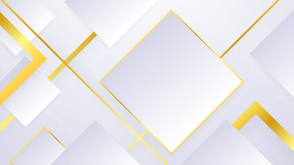 Abstract luxury white and gold shapes background