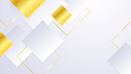 Abstract luxury white and gold shapes background