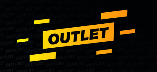 outlet sale banner yellow and black