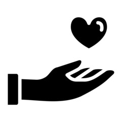 Charity glyph icon. Can be used for digital product, presentation, print design and more.