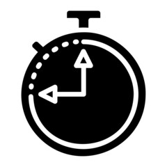 Countdown glyph icon. Can be used for digital product, presentation, print design and more.