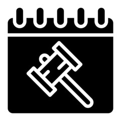 Calendar Schedule Auction glyph icon. Can be used for digital product, presentation, print design and more.