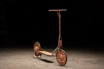 Acrylic prints Scooter Antique kick scooter child's toy vintage scoot