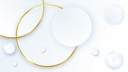 Abstract gold circle lines on white background