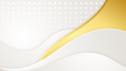 Abstract gold wave lines on white background with luxury shapes