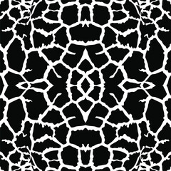 Black-White Motif Pattern Inspired by Giraffe Motif Pattern. Decoration for Interior, Exterior, Carpet, Textile, Garment, Cloth, Silk, Tile, Plastic, Paper, Wrapping, Wallpaper, Pillow, and Background