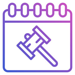 Calendar Schedule Auction line gradient icon. Can be used for digital product, presentation, print design and more.