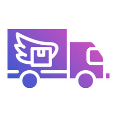 Delivery Truck flat gradient icon. Can be used for digital product, presentation, print design and more.