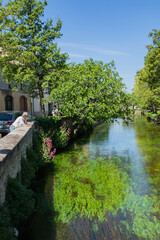 Fototapeta premium European canal clear water French stream 