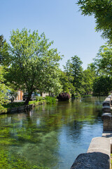 European canal clear water French stream 