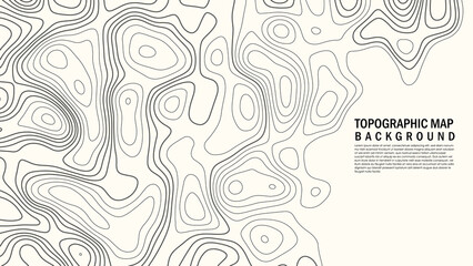 topographic line contour map background. topographic seamless pattern texture. geographic mountain topography vector illustration. black and white background for flyer and banner. geographic grid map