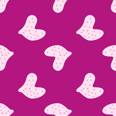 Cute hand drawn heart seamless pattern. Valentine's day card wallpaper.