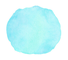 Abstract blue watercolor painting with stains and paper texture