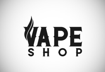 Vape, e-cigarette logo design template. Vape shop electronic vaporizer logo vector illustration.