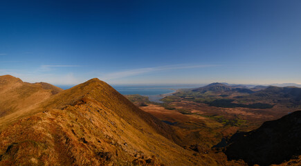 Dingle Peninsula from above at sunset