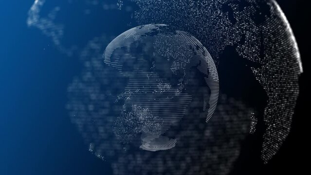 broadcasting web elements growing global network abstract background 4k ultra hd digital globe with connection data lines and particles geometric futuristic polygon texture line