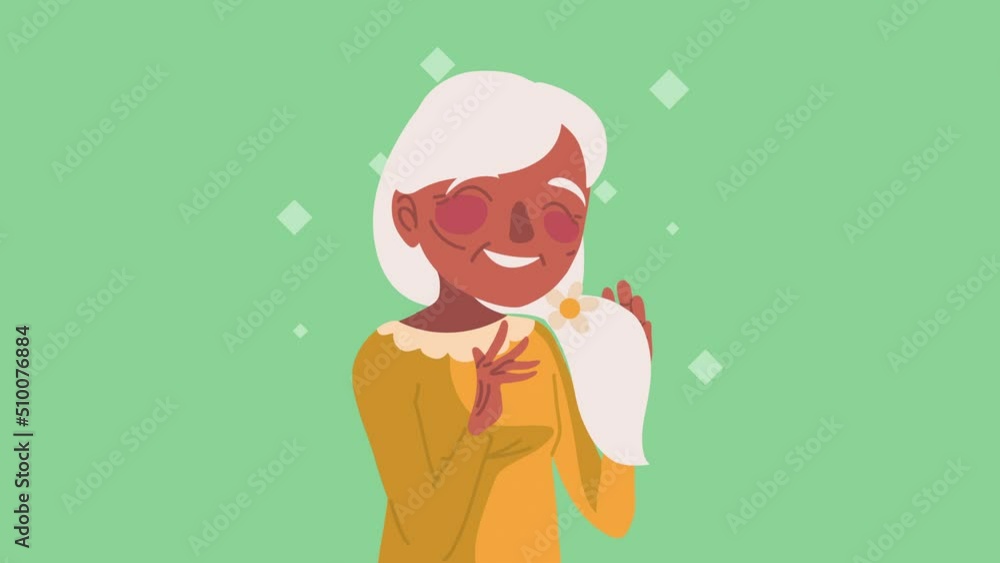 Canvas Prints cute grandmother character animation