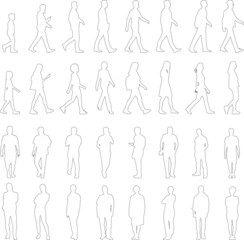 silhouette people on white background ,illustration