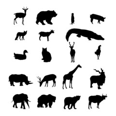 set of animals silhouettes