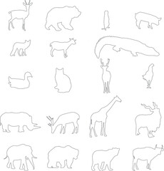 set of animals silhouettes