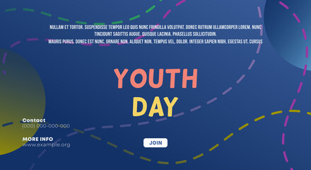 International youth day banner, layout, flyer, poster, post, marketing, ornament illustration.