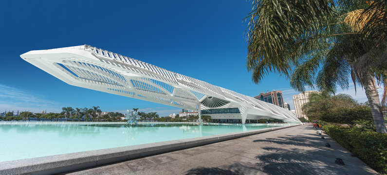 Panoramic view of Museum of Tomorrow (Museu do Amanha) - Rio de Janeiro, Brazil